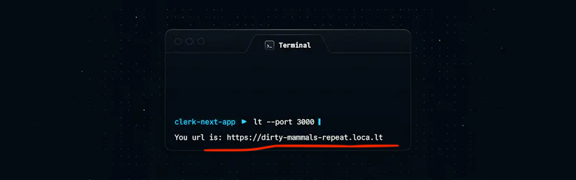 Screenshot of how to copy the URL from localTunnel